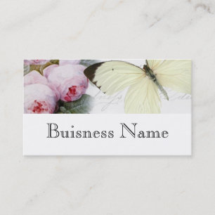 Tarjeta De Visita Mariposa y rosas