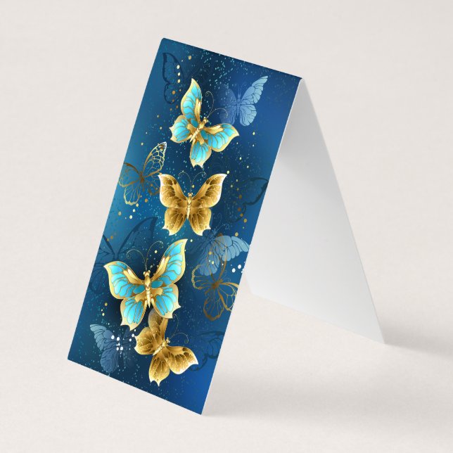 Tarjeta De Visita Mariposas doradas (Reverso)