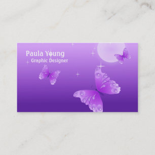 Tarjeta De Visita Mariposas púrpuras