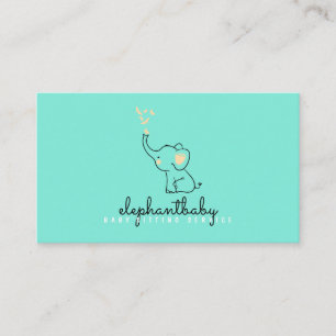 Tarjeta De Visita Mariposas Rosadas De Elefante Lindas NEON vERDE