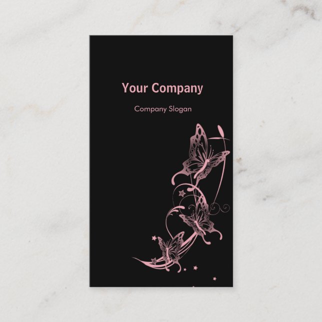 Tarjeta De Visita Mariposas rosas ligeras (Anverso)
