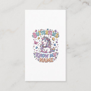 Tarjeta De Visita Mariposas Unicornio Conocen Mi Nombre Encantador A