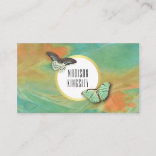 Tarjeta De Visita Mariposas vintage y resumen artístico moderno
