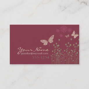 Tarjeta De Visita Mariposas y flores