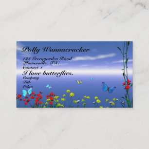 Tarjeta De Visita Mariposas y flores
