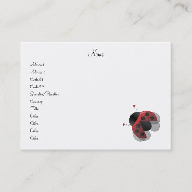 Tarjeta De Visita Mariquita (Anverso)
