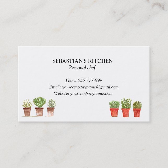 Tarjeta De Visita Mariscos de Rosemary Thyme Sage (Anverso)