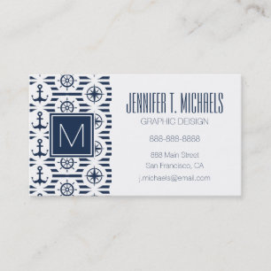 Tarjeta De Visita Marítimo en modelo azul