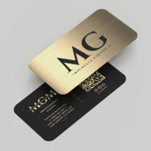 Marketing Black Faux Gold Monograma elegante moder