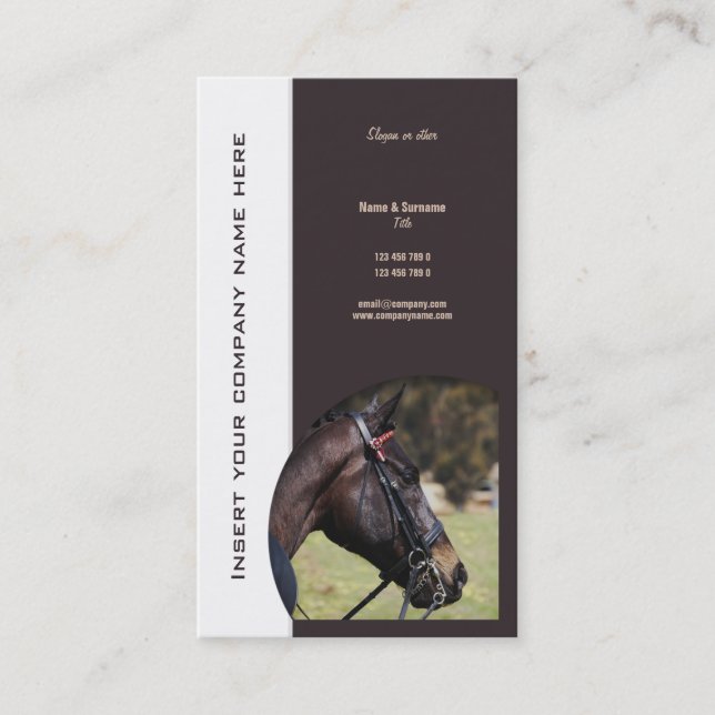 Tarjeta De Visita Márketing de negocio del caballo (Anverso)