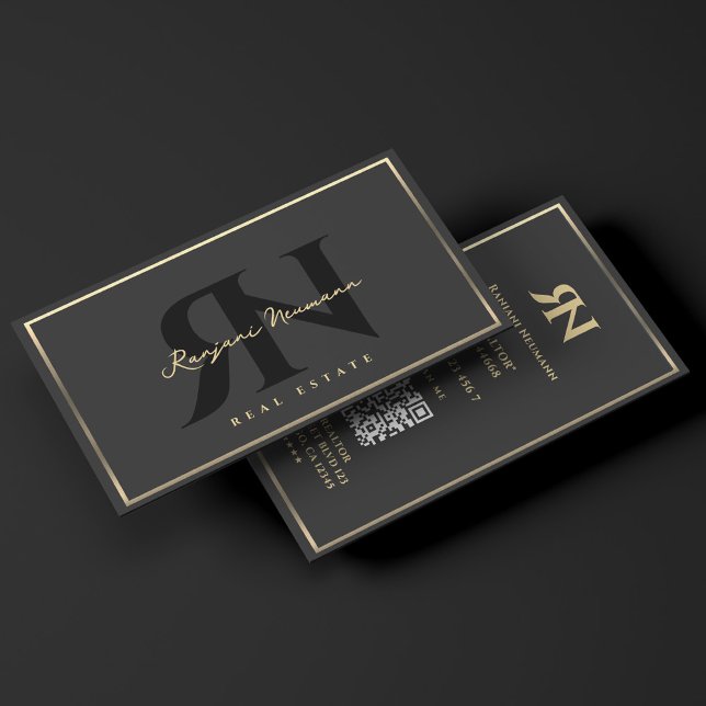 Tarjeta De Visita Marketing Professional Black Faux Gold Frame (Marketing Professional Black Faux Gold Frame Business Card
)
