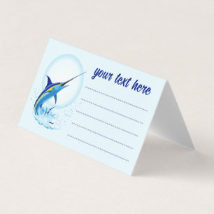 Tarjeta De Visita Marlín Azul Saltando fuera del Océano