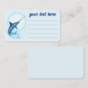 Tarjeta De Visita Marlín Azul Saltando fuera del Océano