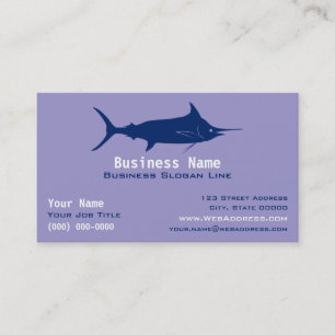 Tarjeta De Visita Marlín Personalizado / Pesca Deportiva y Barco de 