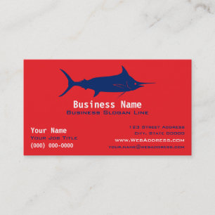 Tarjeta De Visita Marlín Personalizado / Pesca Deportiva y Barco de 