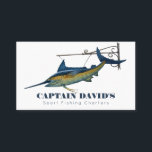 Tarjeta De Visita Marlin Sport Fishing Charters Bot<br><div class="desc">Esta tarjeta de visita de moda presenta un fondo blanco con un signo de marlín. Personalízalo para tus necesidades. Perfecto para pescar,  pescador,  guía de pesca y actividades náuticas/marinas. Personalice sus necesidades. Puedes encontrar productos coincidentes en mi tienda.</div>