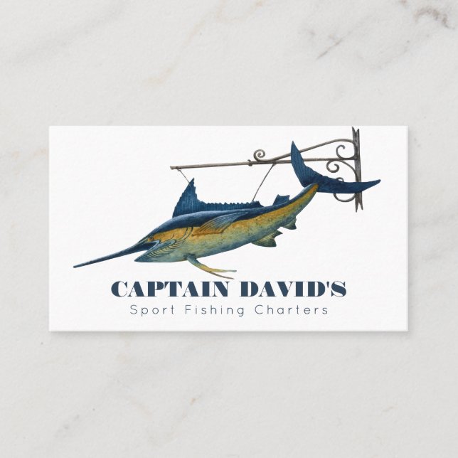 Tarjeta De Visita Marlin Sport Fishing Charters Bot (Anverso)