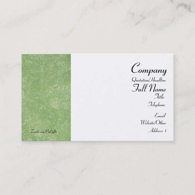 Tarjeta De Visita Marmarino Green Business Cards (Anverso)