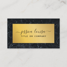 Tarjeta De Visita Mármol azul oscuro y oro