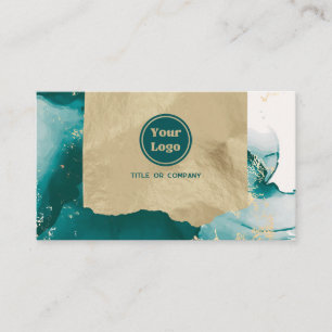 Tarjeta De Visita Mármol azul-verde y oro