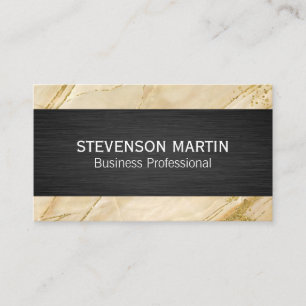Tarjeta De Visita Mármol beige   Textura negra