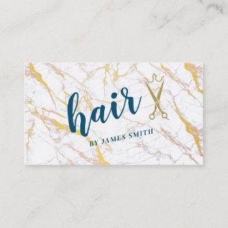 Tarjeta De Visita Mármol blanco de estilo oido elegante