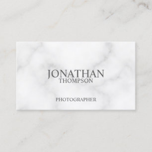 Tarjeta De Visita Mármol blanco elegante profesional