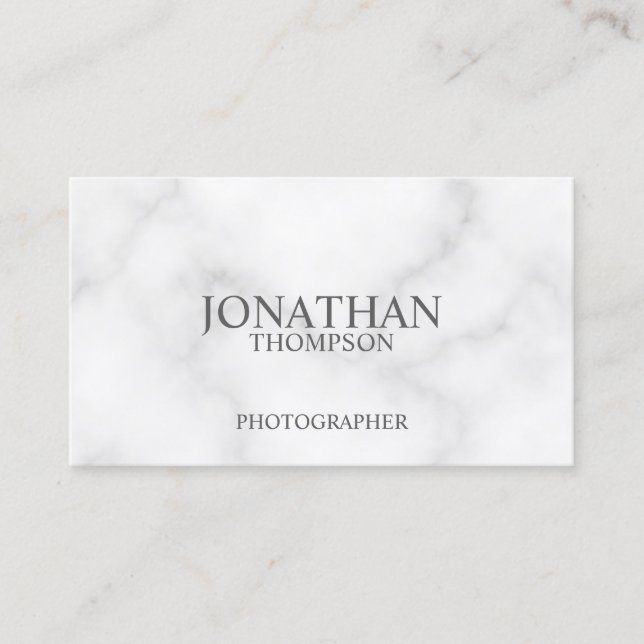Tarjeta De Visita Mármol blanco elegante profesional (Anverso)