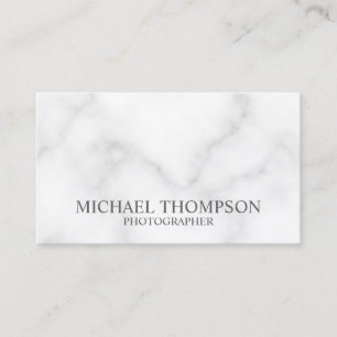 Tarjeta De Visita Mármol blanco elegante profesional