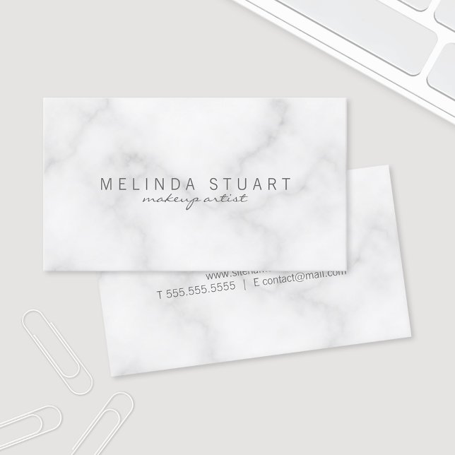 Tarjeta De Visita Mármol blanco elegante profesional (Subido por el creador)