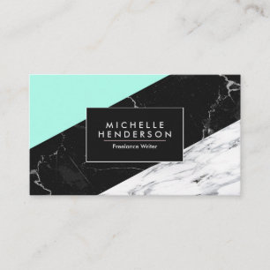 Tarjeta De Visita Mármol blanco y negro