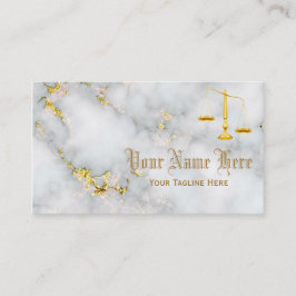 Tarjeta De Visita Mármol blanco y oro profesional elegante