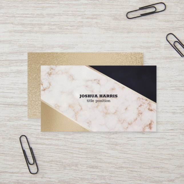 Tarjeta De Visita Mármol Blanco Y Purpurina (Anverso/Reverso In Situ)