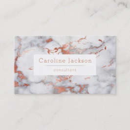 Tarjeta De Visita mármol blanco y rosa de oro