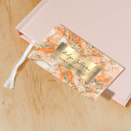 Tarjeta De Visita Mármol de fluido de oro de color rosa