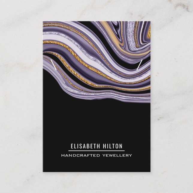 Tarjeta De Visita Mármol de lujo morado agarrado NECKLACE DISPLAY (Anverso)