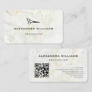 Tarjeta De Visita Mármol de oro Código QR Sensación moderna
