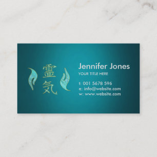 Tarjeta De Visita Mármol de oro de los símbolos de Reiki y de las