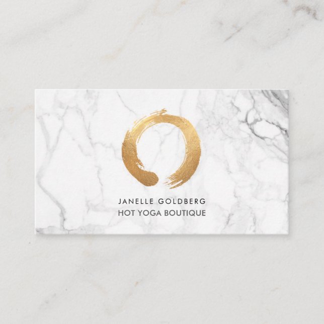 Tarjeta De Visita Mármol de PixDezines/Círculo de vida/Faux Gold (Anverso)