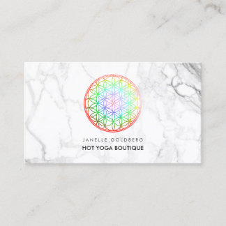 Tarjeta De Visita Mármol de PixDezines/Flor de vida/Relieve metaliza