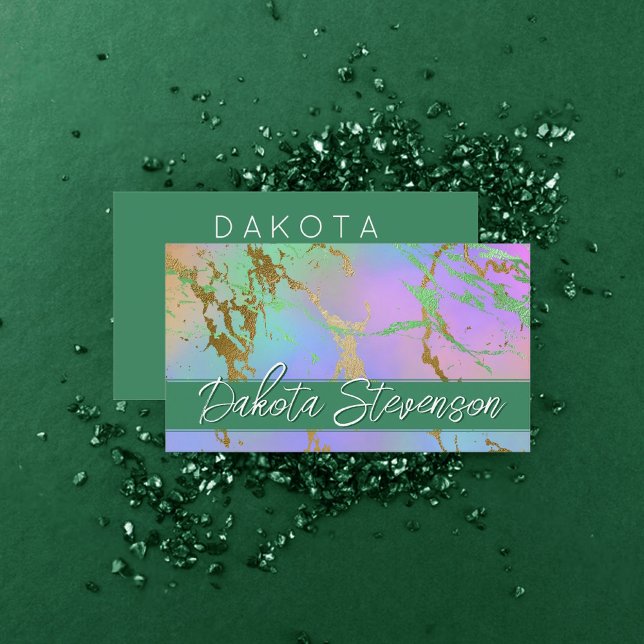 Tarjeta De Visita Mármol del Milenio | Marca Rainbow Pastel Ombre (Subido por el creador)