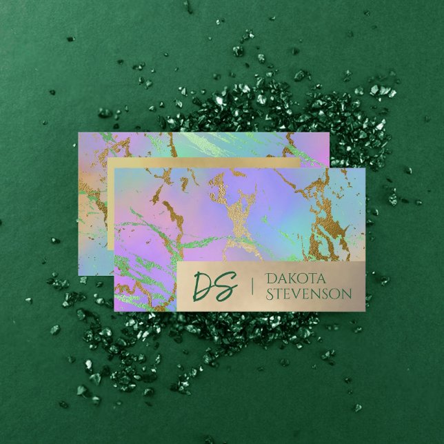 Tarjeta De Visita Mármol del Milenio | Marca Rainbow Pastel Ombre (Subido por el creador)