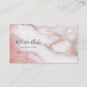Tarjeta De Visita mármol dorado rosa