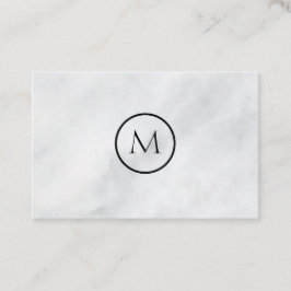 Tarjeta De Visita Mármol elegante con monograma minimalista fresco