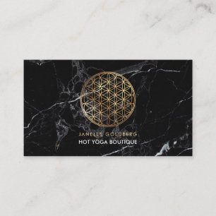Tarjeta De Visita Mármol/Flor de vida/Faux Gold