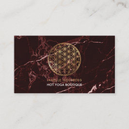Tarjeta De Visita Mármol/Flor de vida/Faux Gold