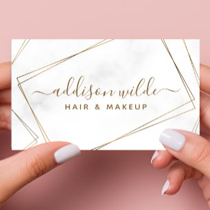 Tarjeta De Visita Mármol geométrico dorado abstracto simple moderno