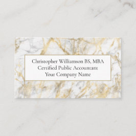 Tarjeta De Visita Mármol gris blanco oro profesional empresarial
