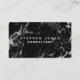 Tarjeta De Visita Mármol llano negro moderno elegante profesional
