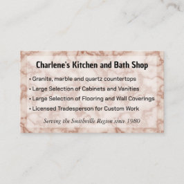 Tarjeta De Visita Mármol marrón rústico para tienda de limpieza de c